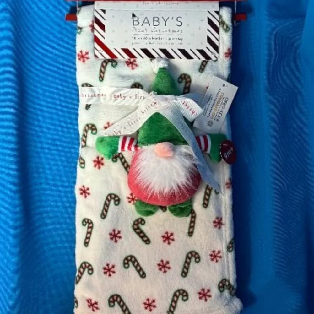 DREAM KIDS ~ BABY'S FIRST CHRISTMAS BLANKET + PLUSH TOY (BLANKET 30